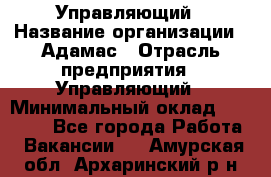 Управляющий › Название организации ­ Адамас › Отрасль предприятия ­ Управляющий › Минимальный оклад ­ 40 000 - Все города Работа » Вакансии   . Амурская обл.,Архаринский р-н